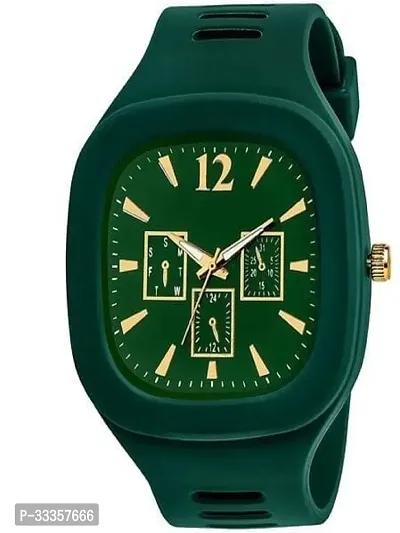 Stylish Plastic Green Analog Watch For Men-thumb0