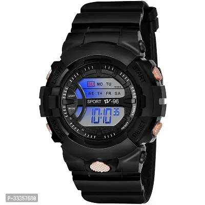 Stylish Plastic Black Digital Watch For Men-thumb0