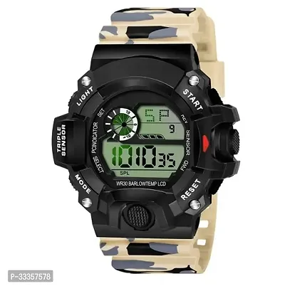 Stylish Plastic Beige Digital Watch For Men-thumb0