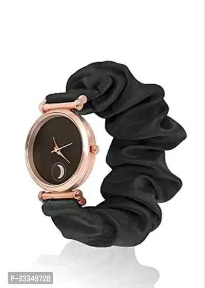 Stylish Black Fabric Analog Watch For Women-thumb0