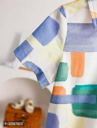 Fabulous Multicoloured Linen Printed Shirts with Shorts For Boys-thumb3