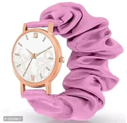 Stylish Pink Fabric Analog Watch For Women-thumb0