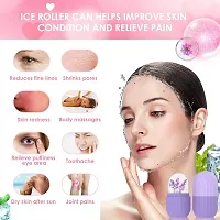 Ice Roller for Face, Puffy Eyes  Neck | Face Ice Roller for Face Massager | Silicone Facial Ice Roller For Glowing  Tighten Skin | Reusable, Long Lasting  Unbreakable Ice Face Roller (Purple)-thumb3