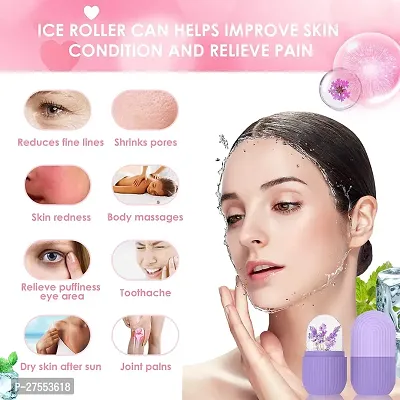 Ice Roller for Face, Puffy Eyes  Neck | Face Ice Roller for Face Massager | Silicone Facial Ice Roller For Glowing  Tighten Skin | Reusable, Long Lasting  Unbreakable Ice Face Roller (Purple)-thumb4