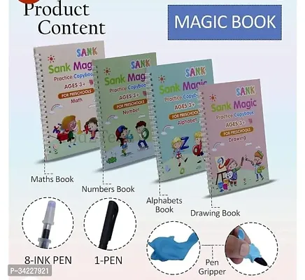 Magic Practice Copybooks Reusable ( 4 Books 10 Refill Ink rods )  8.5 inches Writing LED Slate/ pad digital Writing With  8.5 Screen  Parfect Writing  Learning  improving The Children-thumb5