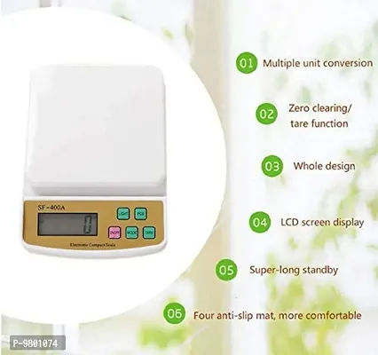 Weighing Scale Electronic Weight Machine Digital Multipurpose Weighting Scale For Home Kitchen  pack of 1  White-thumb3