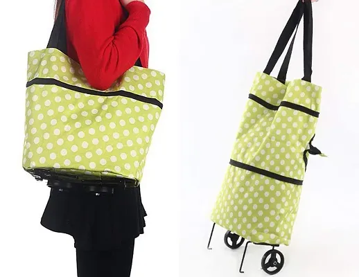 Trendy Trolley Foldable Shopping Trolley Bag  Baskets With Wheel Rolling Bag