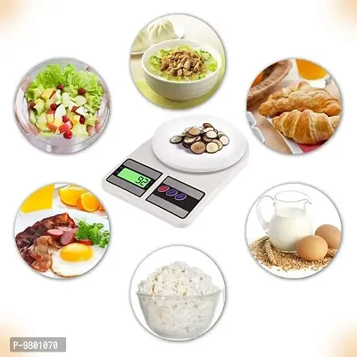 Portable Electric kitchen Weighting Machine Multipurpose Digital scale with Backlight LCD Display  pack of 1  White-thumb2