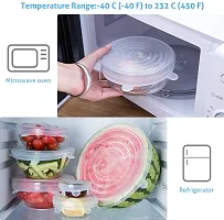 6 Pc Microwave Safe Silicone Stretch Lids Flexible Covers for Utensils  Bowls  Dishes Plates-thumb2