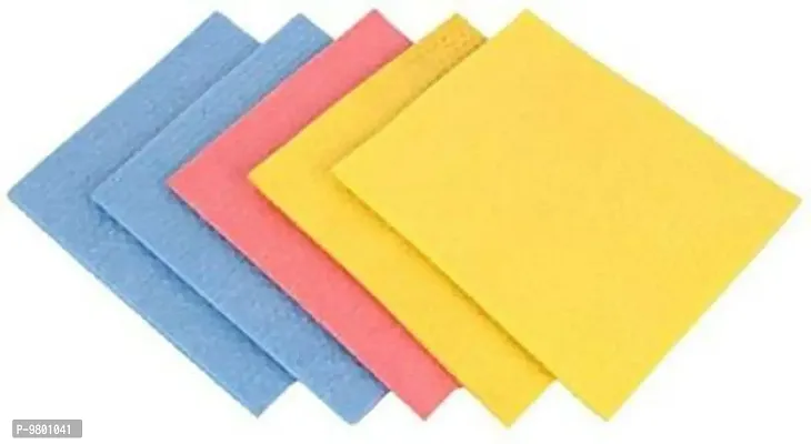 Resuable Multicolor Cleaning Sponge Wipes for Kitchen and Home Cleaning Mop  Pack of 5-thumb0