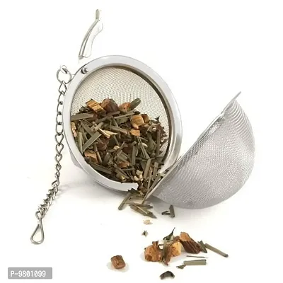 Mesh Tea Ball Infuser  Loose Leaf Strainers Interval Diffuser for Flower Loose Leaf Tea  Seasoning Spices  Pack of 1  Silver