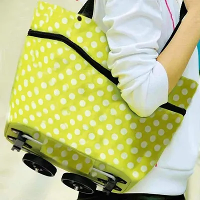 Trendy Waterproof Foldable Shopping Travel Luggage Bag - Storage Case Organizer Trolley Basket Bag