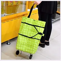 Trendy Trolley Bag Portable Folable Tote Bag Shopping Cart Grocery Bags With Wheels Rolling-thumb2