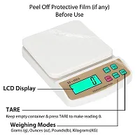 Electronic Digital Plastic SF400A Kitchen Weighing Scale 10 kg Weight Measure for Spices Vegetable Liquids  White-thumb1