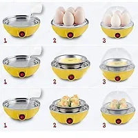 Electric Plastic Automatic Off Mini 7 Egg Device Multifunction Poach Boil Electric Egg Cooker Boiler Steamer  Pack of 1  Multicolor-thumb2