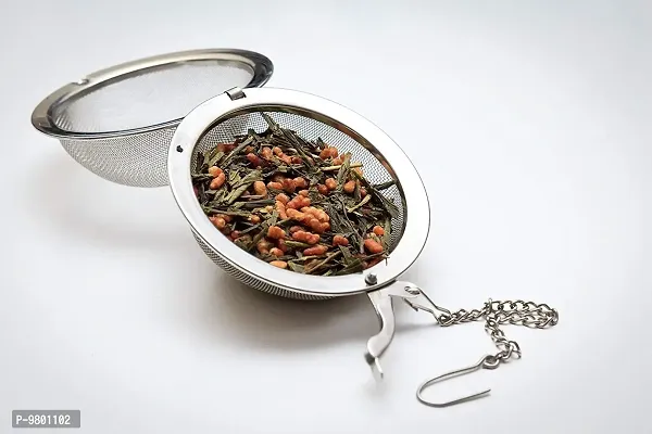 Mesh Tea Infuser Ball-Tea Strainer Filters-Tea Interval Diffuser for Loose Natural Leaf Tea  Pack of 1  Silver
