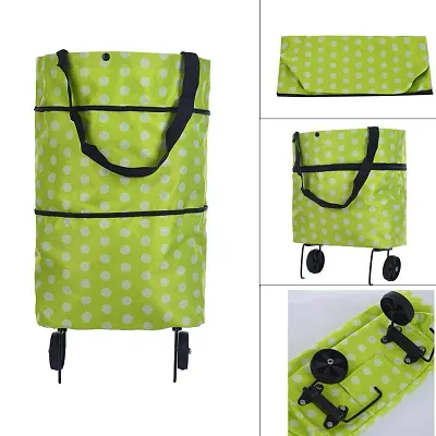 Trendy Foldable Shopping Trolley Bag With Wheels Folding Travel Luggage Bag Vegetable Grocery Shopping Trolley Carry Bag