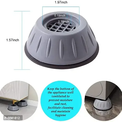 Washing Machine Feet Pads  Anti-Walk Dryer Washer Vibration Pads Anti Skid Feet Padss  pack of 4  Grey-thumb2