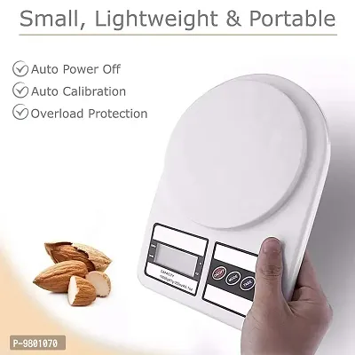 Portable Electric kitchen Weighting Machine Multipurpose Digital scale with Backlight LCD Display  pack of 1  White-thumb3