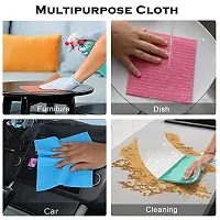 Home Cleaning  Table Tops  Glass All Surface Sponge Cloth 100% Biodegradable  Pack of 5  Multicolor-thumb2