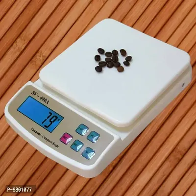 Weighing Scale Multipurpose Portable Electronic Digital Kitchen Weight Machine with Backlight Display SF400A  White-thumb0