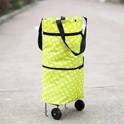 Trendy 2 In 1 Folding Shopping Cart Luggage Bag Foldable Wheel Travel Bag Trolley On Wheels, Shopping Trolleys Bag