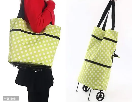 Trendy Foldable Shopping Trolley Bag With Wheels Folding Travel Luggage Bag Vegetable Grocery Shopping Trolley Carry Bag-thumb2