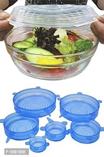 Microwave Safe Silicone Leak-Proof Stretch Lids Fit Various Sizes Reusable Flexible Covers for Storage-thumb0