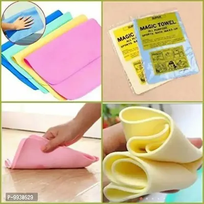 Designer Home Kitchen Cleaning Living Towel Super Absorbent Wipes Wet and Dry Cloth- 4 Pieces-thumb0