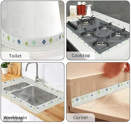 Kitchen Sink Platform Sealing Sticker Strip Bathroom Corner Tape Wall  Waterproof Kitchen Oil Proof Tape  pack of 1  Multicolor-thumb4