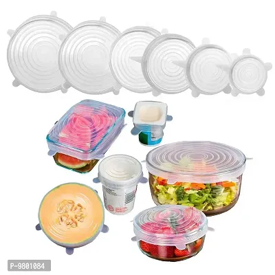 Silicon Stretch Lids Covers Reusable Flexible  Stretchable Utensils Dishwasher  Set of 6