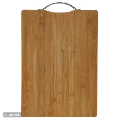 Bamboo Wood Rectangular Cutting Chopping Board Pad with Handle Dishwasher Chopping Board  pack of 1-thumb0