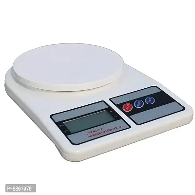 Portable Electric kitchen Weighting Machine Multipurpose Digital scale with Backlight LCD Display  pack of 1  White-thumb0