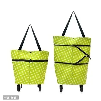 Trendy Trolley Bag Portable Folable Tote Bag Shopping Cart Grocery Bags With Wheels Rolling-thumb0
