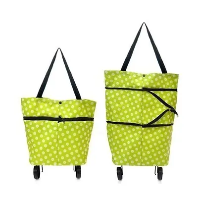 Trendy Trolley Bag Portable Folable Tote Bag Shopping Cart Grocery Bags With Wheels Rolling