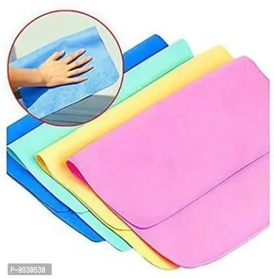 Designer Reusable Absorbent Water for Kitchen Cleaning Super Absorbent Wipes Wet Dry- 4 Pieces