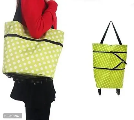 Trendy Shopping Trolley Bag With Wheel - Vegetable Trolley Carry Bag With Wheels Light Weight-thumb0