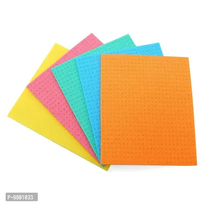 Microfibre Sponge Wipes/Cloth for Multipurpose Cleaning Kitchen Table Fridge  Pack of 5  Multicolor