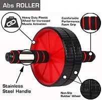 Abdominal Exercise Ab Roller with Foam Handles, Great Grip, Double Wheels, Home and Gym Training Equipment Color May Vary(Pack of 1)-thumb1