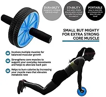 Abdominal Exercise Ab Roller with Foam Handles, Double Wheels, with Knee Mat for Home and Gym Training Equipment(Colour May Vary)(Pack of 1)-thumb1