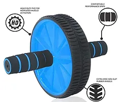 Abdominal Exercise Ab Roller with Foam Handles, Double Wheels, with Knee Mat for Home and Gym Training Equipment(Colour May Vary)(Pack of 1)-thumb2