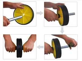 Abdominal Double Wheel Ab Roller Gym For Exercise Fitness Equipment Workout Ab Exerciser  (Color may vary)(Pack of 1)-thumb2