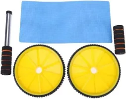Abdominal Double Wheel Ab Roller Gym For Exercise Fitness Equipment Workout Ab Exerciser  (Color may vary)(Pack of 1)-thumb3