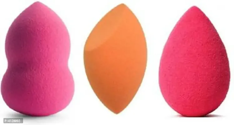 Makeup Sponges Latex-free Blender for Foundations Powders Creams Liquids (Multicolour) - Pack of 3