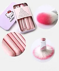 Hello Kitty High Quality MakeUp Brushes With Pink Tin Box  (Pack of 7)-thumb2