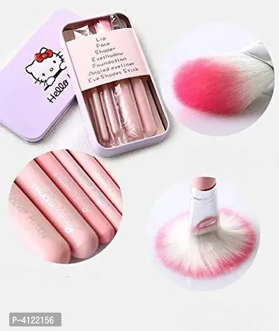 Hello Kitty High Quality MakeUp Brushes With Pink Tin Box  (Pack of 7)-thumb3