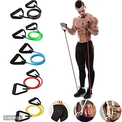 Pull Single Rope Exercise Bands Strength Training Rubber Band Yoga Pilates Fitness Resistance Tube  (color may vary, pack of 1)-thumb2