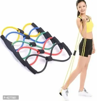 Soft Latex Figure 8 Yoga Fitness Workout Toning Resistance Tube Exercise Band(color may vary, pack of 1)-thumb2