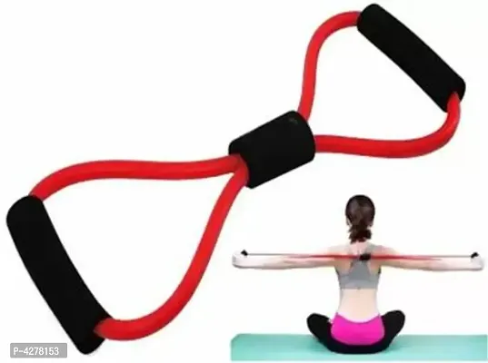 8 Shape Resistance Band Gym Accessories Toning Tube for Yoga Pilates Workout Exercise Fitness Equipment Chest Expander (color may vary, 1pcs)