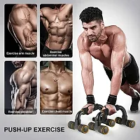 Push Up Bar Stand For Gym and Home Exercise, Dips-Push Up Stand For Men and Women Useful In Chest and Arm Workout, Plastic Color May Vary-thumb2